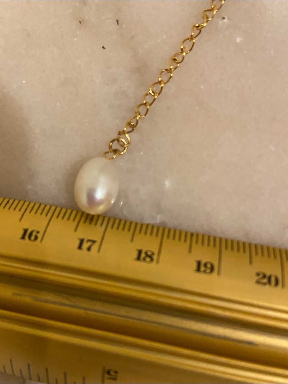Gold Pearl Drop Necklace And Chanel CC Logo Charm - Picture 9 of 11